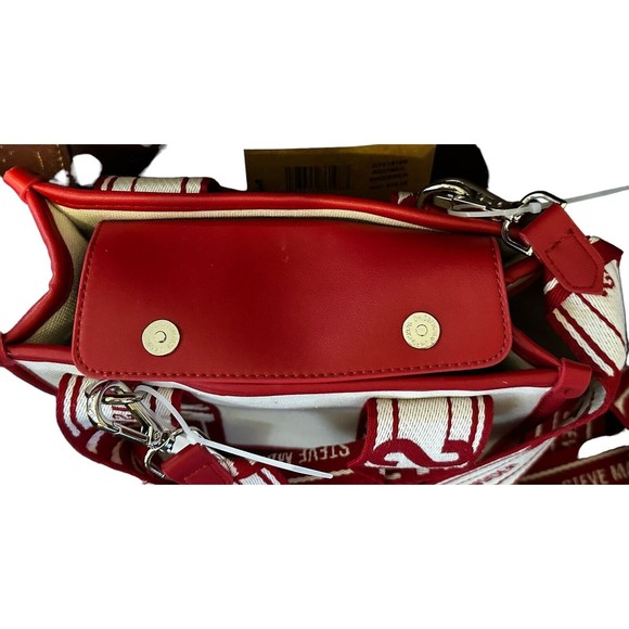 Steve Madden Tiktok Satchel Bwebber Creme Red Canvas Bag Tiktok Viral Purse NWT - Picture 12 of 16